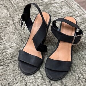 Soda Black Women's Sandals with Silver Buckle